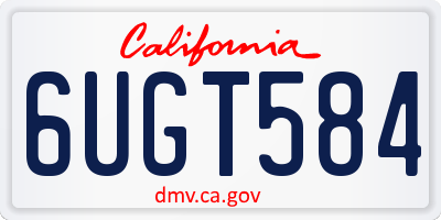 CA license plate 6UGT584