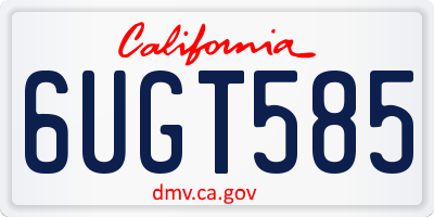 CA license plate 6UGT585