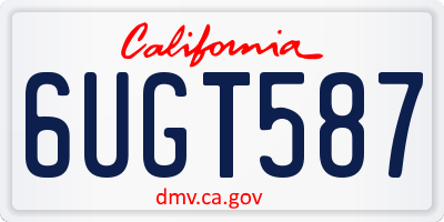 CA license plate 6UGT587