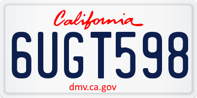 CA license plate 6UGT598