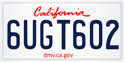 CA license plate 6UGT602