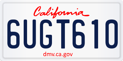 CA license plate 6UGT610