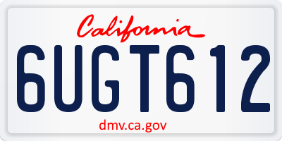 CA license plate 6UGT612