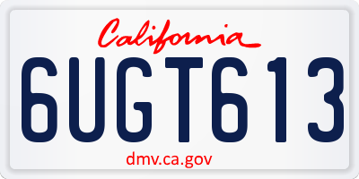 CA license plate 6UGT613