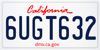 CA license plate 6UGT632