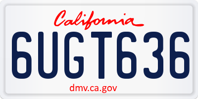 CA license plate 6UGT636
