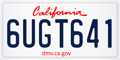 CA license plate 6UGT641
