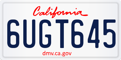 CA license plate 6UGT645