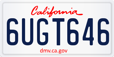 CA license plate 6UGT646