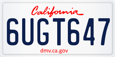 CA license plate 6UGT647