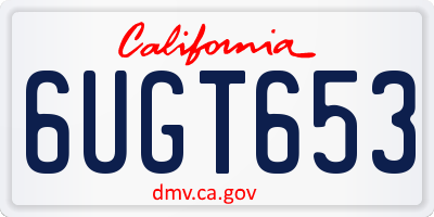 CA license plate 6UGT653
