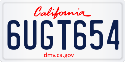 CA license plate 6UGT654