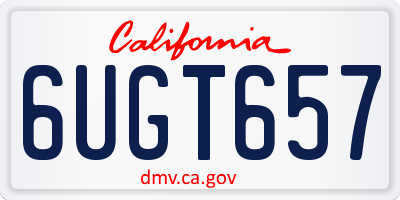 CA license plate 6UGT657