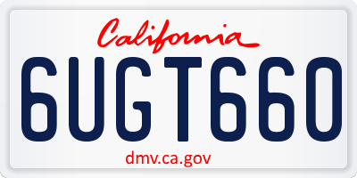 CA license plate 6UGT660
