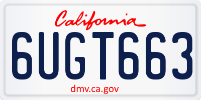 CA license plate 6UGT663
