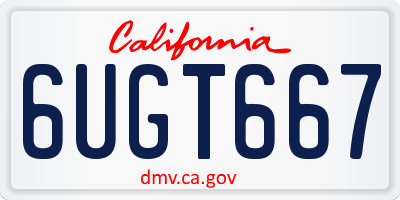 CA license plate 6UGT667