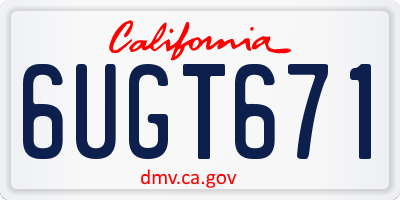CA license plate 6UGT671