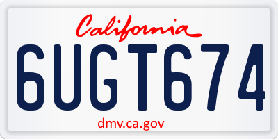 CA license plate 6UGT674