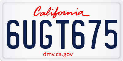 CA license plate 6UGT675