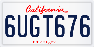 CA license plate 6UGT676