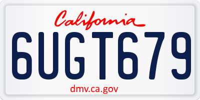 CA license plate 6UGT679