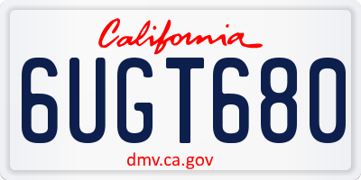 CA license plate 6UGT680