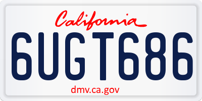 CA license plate 6UGT686