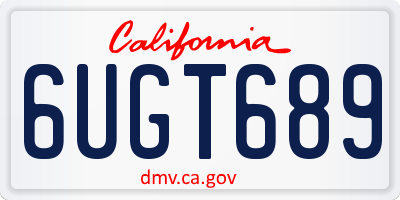 CA license plate 6UGT689
