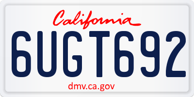 CA license plate 6UGT692