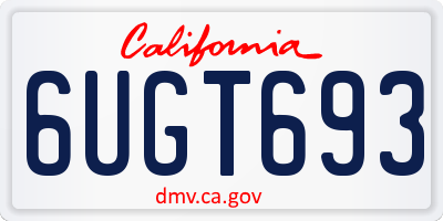CA license plate 6UGT693