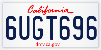 CA license plate 6UGT696