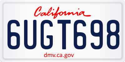 CA license plate 6UGT698
