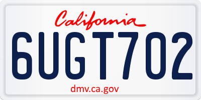 CA license plate 6UGT702