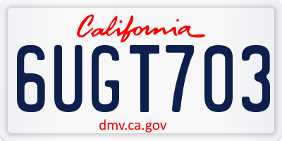 CA license plate 6UGT703