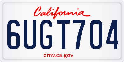 CA license plate 6UGT704