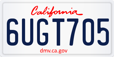 CA license plate 6UGT705