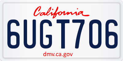 CA license plate 6UGT706