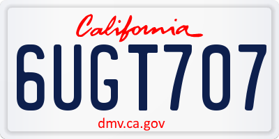 CA license plate 6UGT707