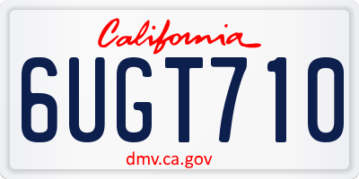 CA license plate 6UGT710