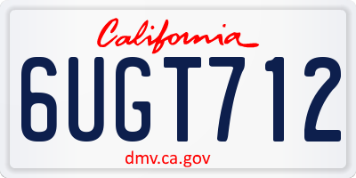 CA license plate 6UGT712