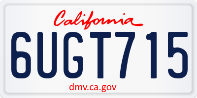 CA license plate 6UGT715
