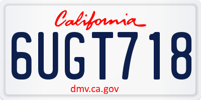 CA license plate 6UGT718