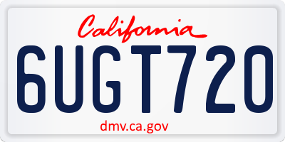 CA license plate 6UGT720