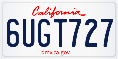 CA license plate 6UGT727
