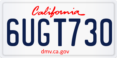 CA license plate 6UGT730