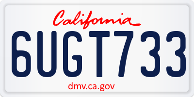 CA license plate 6UGT733