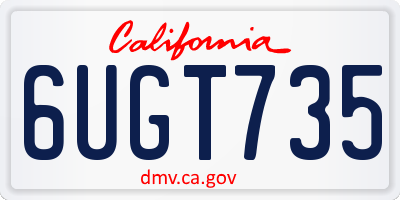 CA license plate 6UGT735