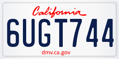 CA license plate 6UGT744