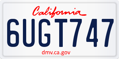 CA license plate 6UGT747