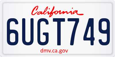CA license plate 6UGT749